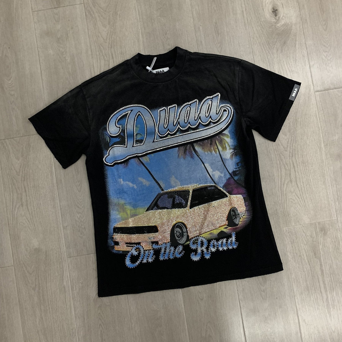 Rough Play Duaa Destination Car Graphic T-Shirt — front