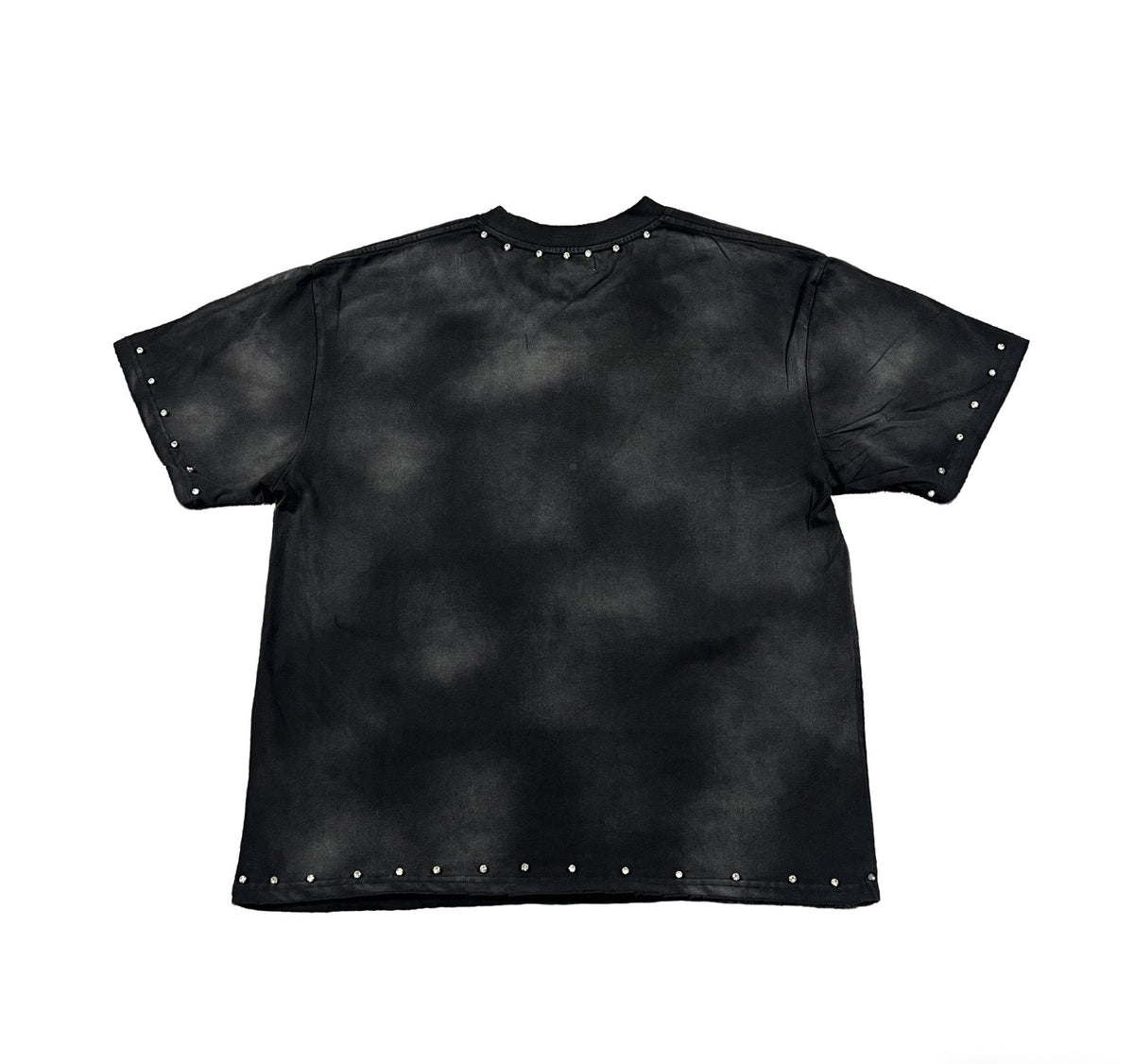 DUAA Blue Motorcycle Graphic Studded T-Shirt — back